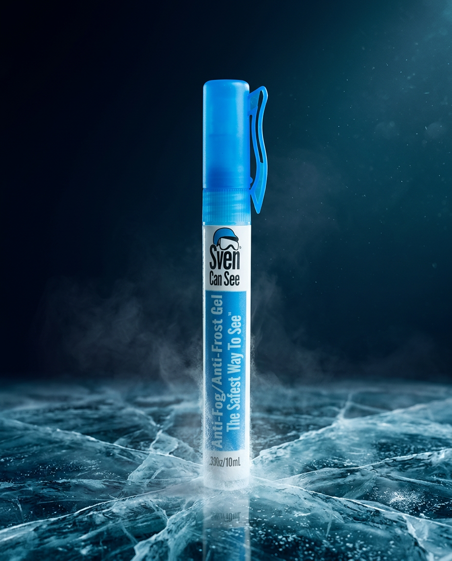 Sven Can See anti-fog spray on cracked ice